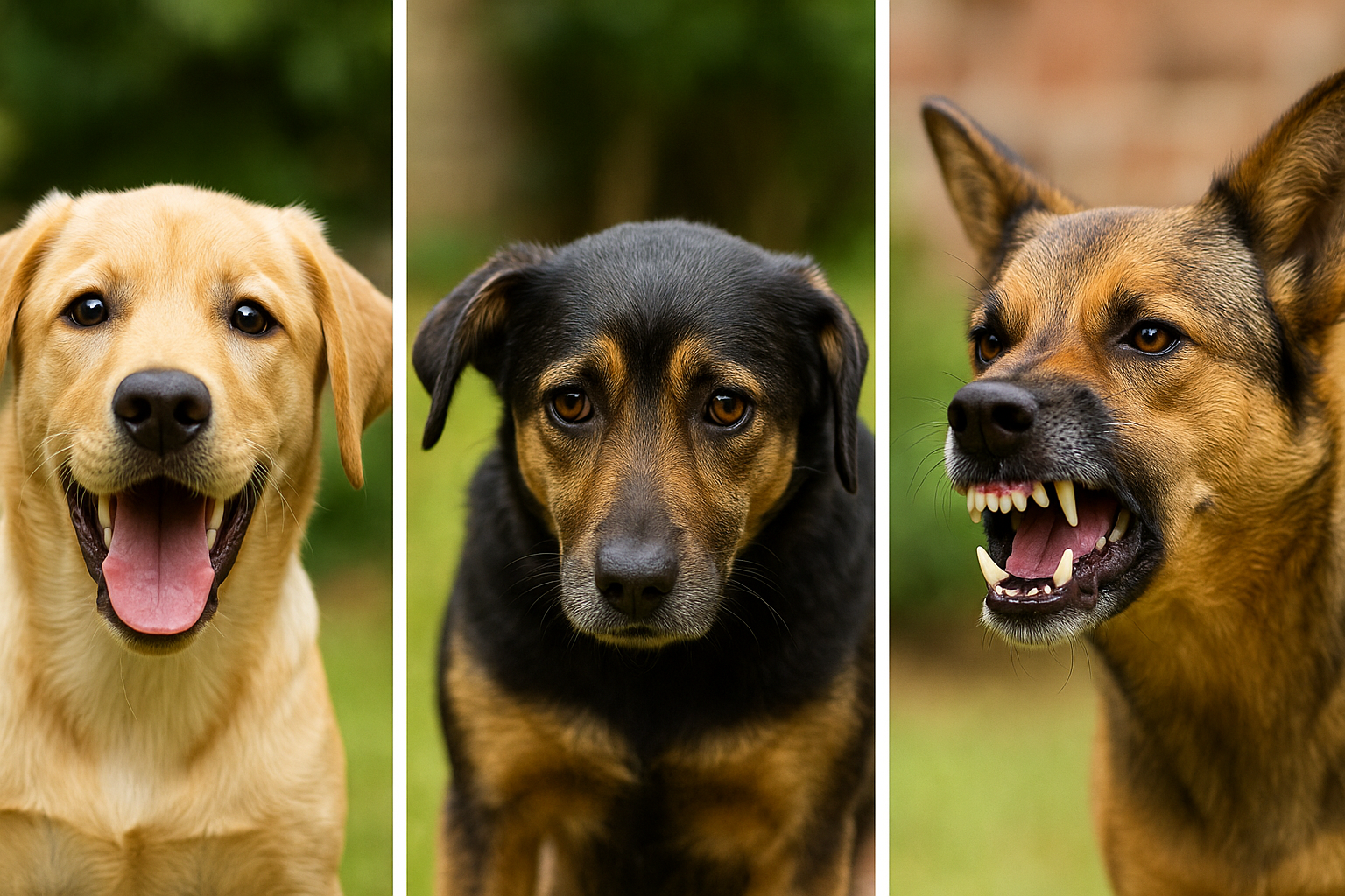 Hunde in verschiedenen Stimmungszuständen